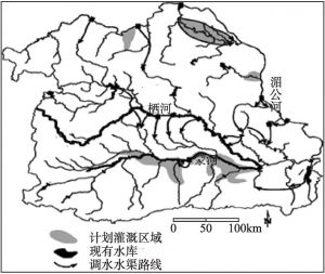 图4-1 湄—栖—蒙河调水工程规划的调水水渠路线