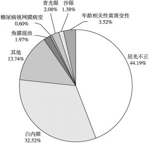 图3 中国各因素视力损伤占比情况