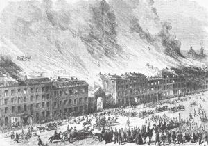 圣彼得堡大火，法国《画报》杂志上的插图，1862年7月5日