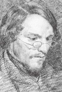 作家兄长米哈伊尔·M.陀思妥耶夫斯基素描像，K.特鲁托夫斯基绘