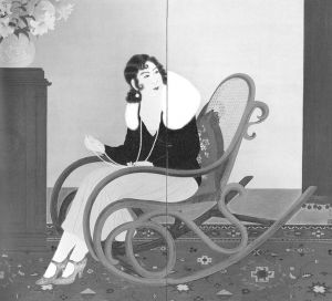 展现“文化生活”室内装潢的画作：和田圣香《T女士》，1932年<br/>火奴鲁鲁艺术博物馆