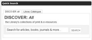 图3-3 A大学数字图书馆网站LibGuides服务中的“Quick Search”功能