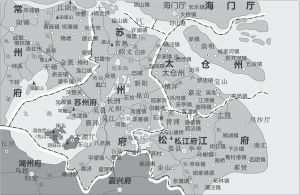 图6-7 清代苏州府、松江府、太仓州境