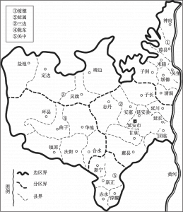 1944年陕甘宁边区示意图