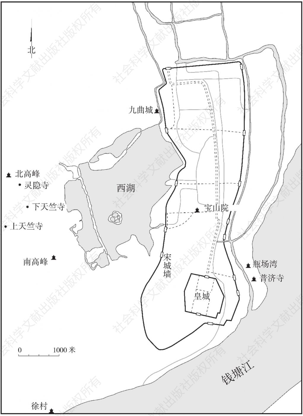 地图3 南宋临安的五显祠庙