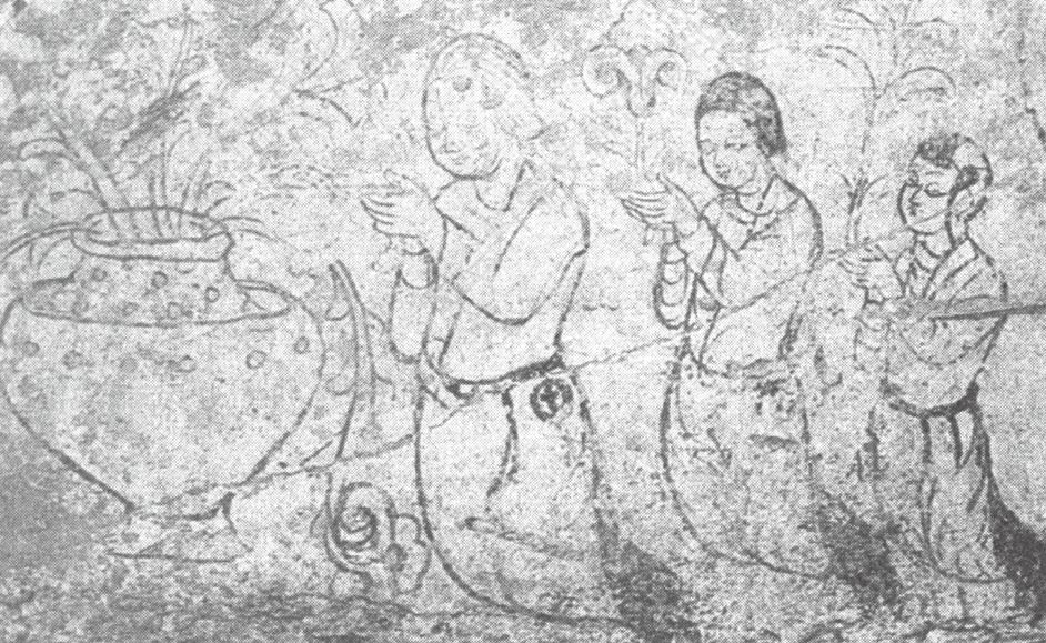 图37-1 于阗佛寺女性供养人壁画