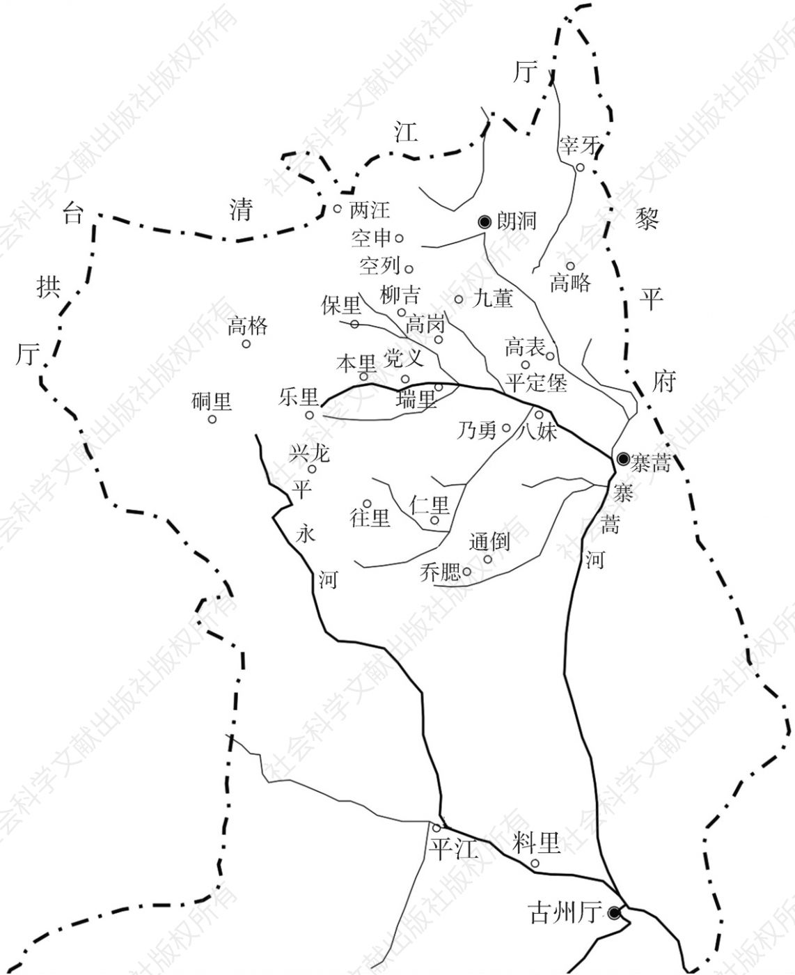 图5-1 平江土把总辖境示意