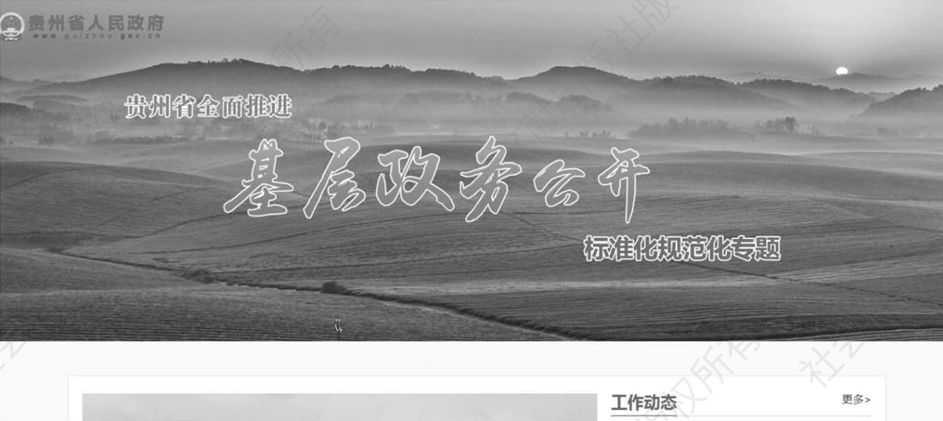 图2 贵州省全面推进基层政务公开标准化规范化专题（贵州省人民政府网站）