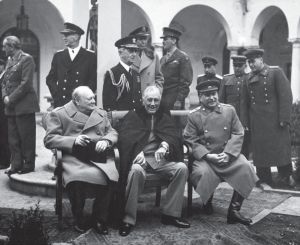 1945年2月，丘吉尔、罗斯福和斯大林，雅尔塔会议