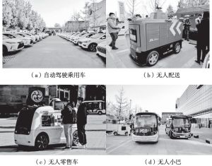 图5 北京示范区开展多类高级别自动驾驶车辆示范应用