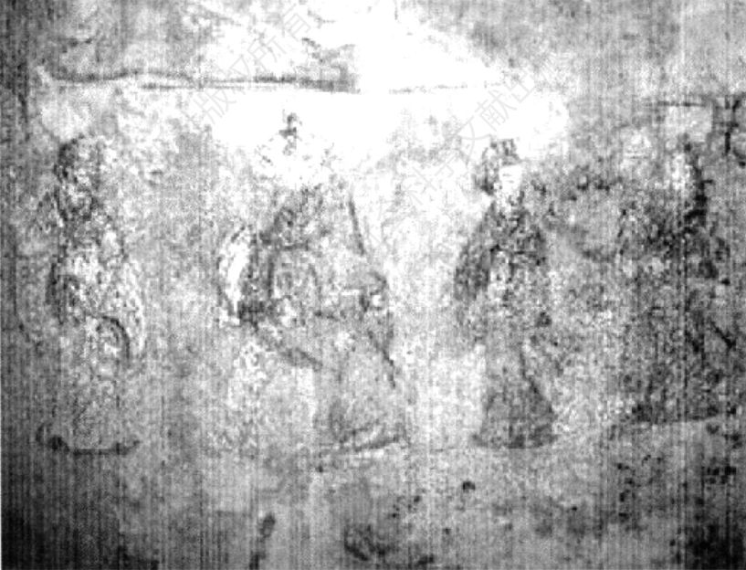 图5 孔子见老子（局部） 山东东平汉墓壁画 山东省博物馆藏