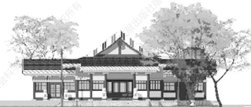 图19 原南京神社社殿实测南立面