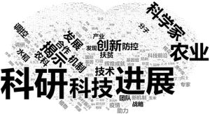 图3.9 中国农业科学院在微信和头条平台上观测期内的累计发文词云
