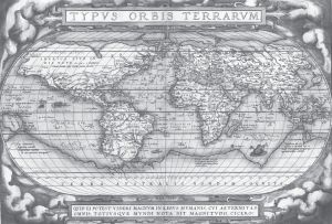 图39 1570年奥特柳斯绘制的世界地图