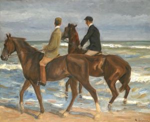 希尔德布兰特·古利特宝藏中，马克斯·利伯曼的《海滩上的两个骑手》被还给了托伦家族，他们在伦敦的苏富比拍卖行，以295万美元的价格将此作售出（Wikimedia Commons）