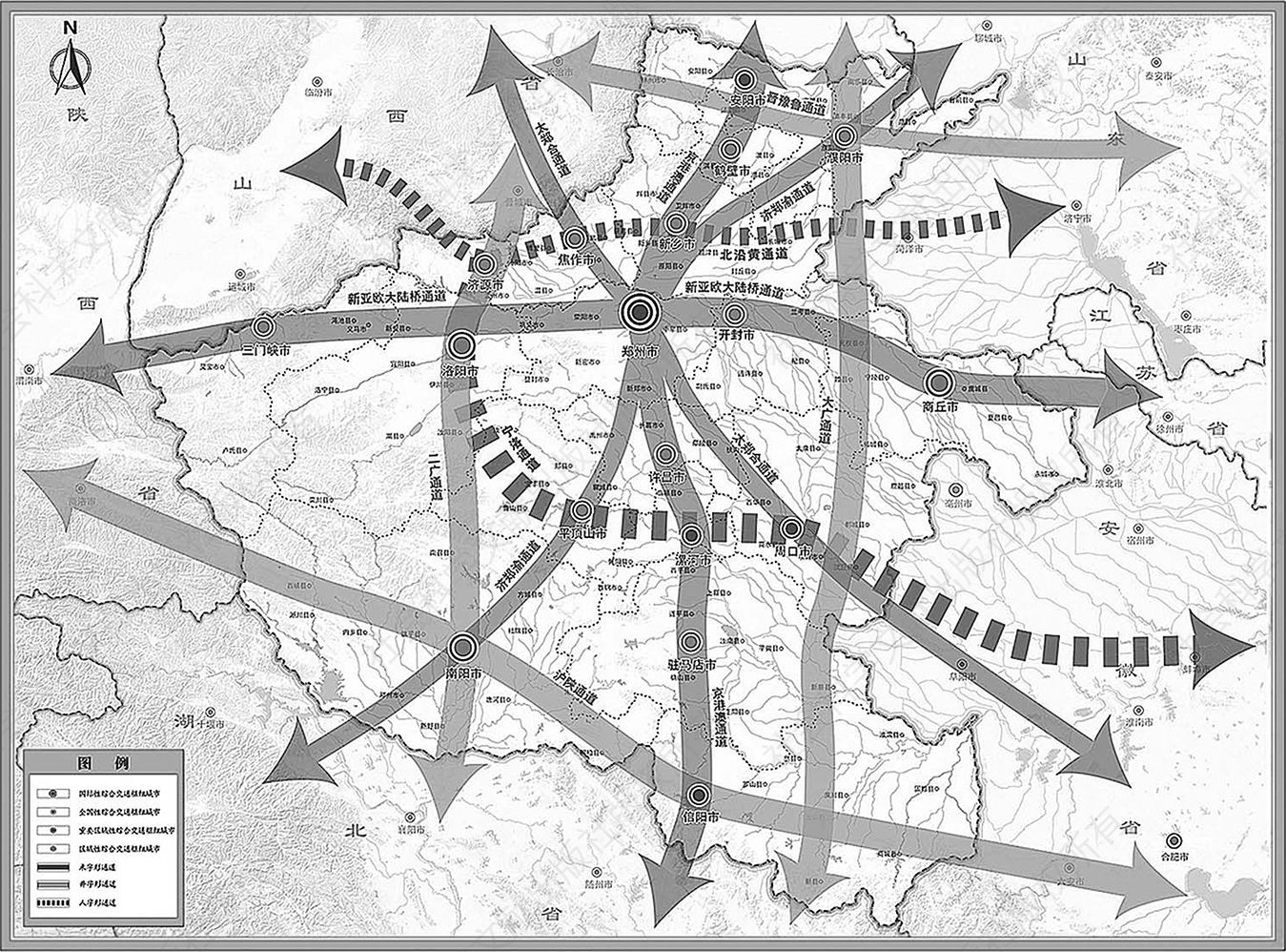 图2 2021～2035年河南省综合运输通道和枢纽规划