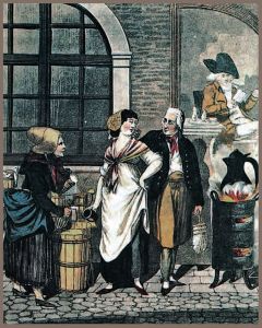 11.《挤牛奶的妇女与蒸煮式咖啡壶》（铜版画，约1800）