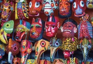 玛雅传统木制面具