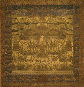 图6 九州国立博物馆藏当麻曼陀罗图（镰仓时代，14世纪）