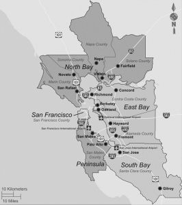 图2-1 旧金山湾区分区示意