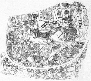 图十一 图特摩斯四世的叙利亚战争场景，开罗CG46097
