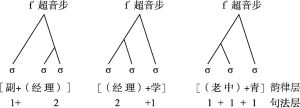 图2-6 三音节组成的超音步