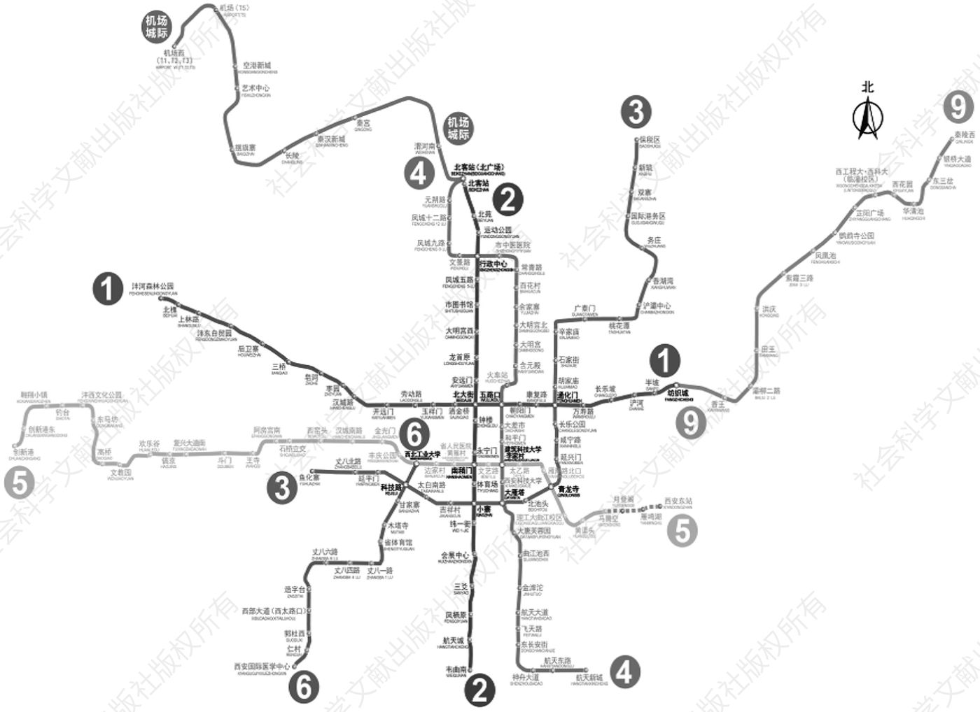 图4-5 西安市轨道交通线路