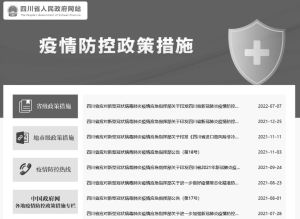 图3 四川省人民政府网站疫情防控政策措施