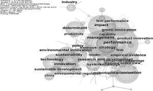 图2-9 国外核心期刊绿色创新研究关键词网络共现图谱