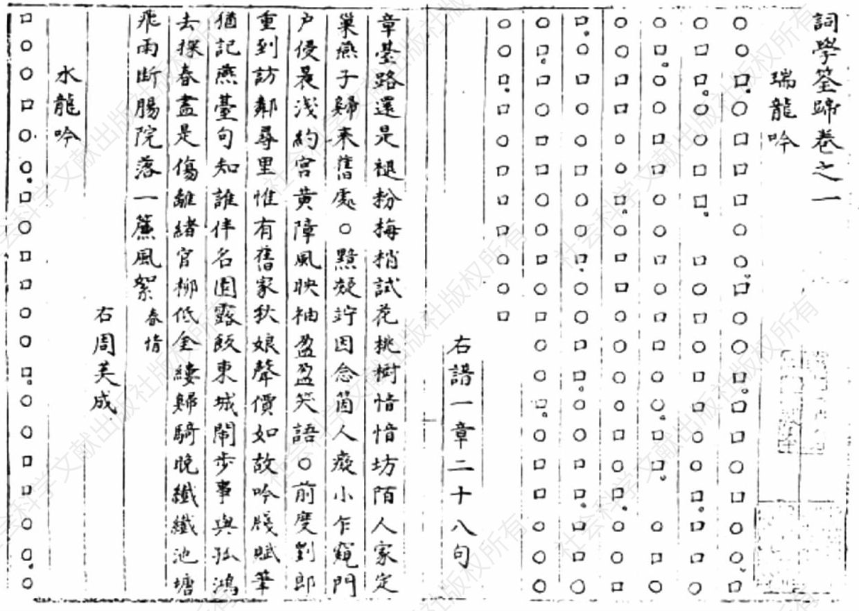 圖6 《詞學筌蹄》書影,據《續修四庫》所收本