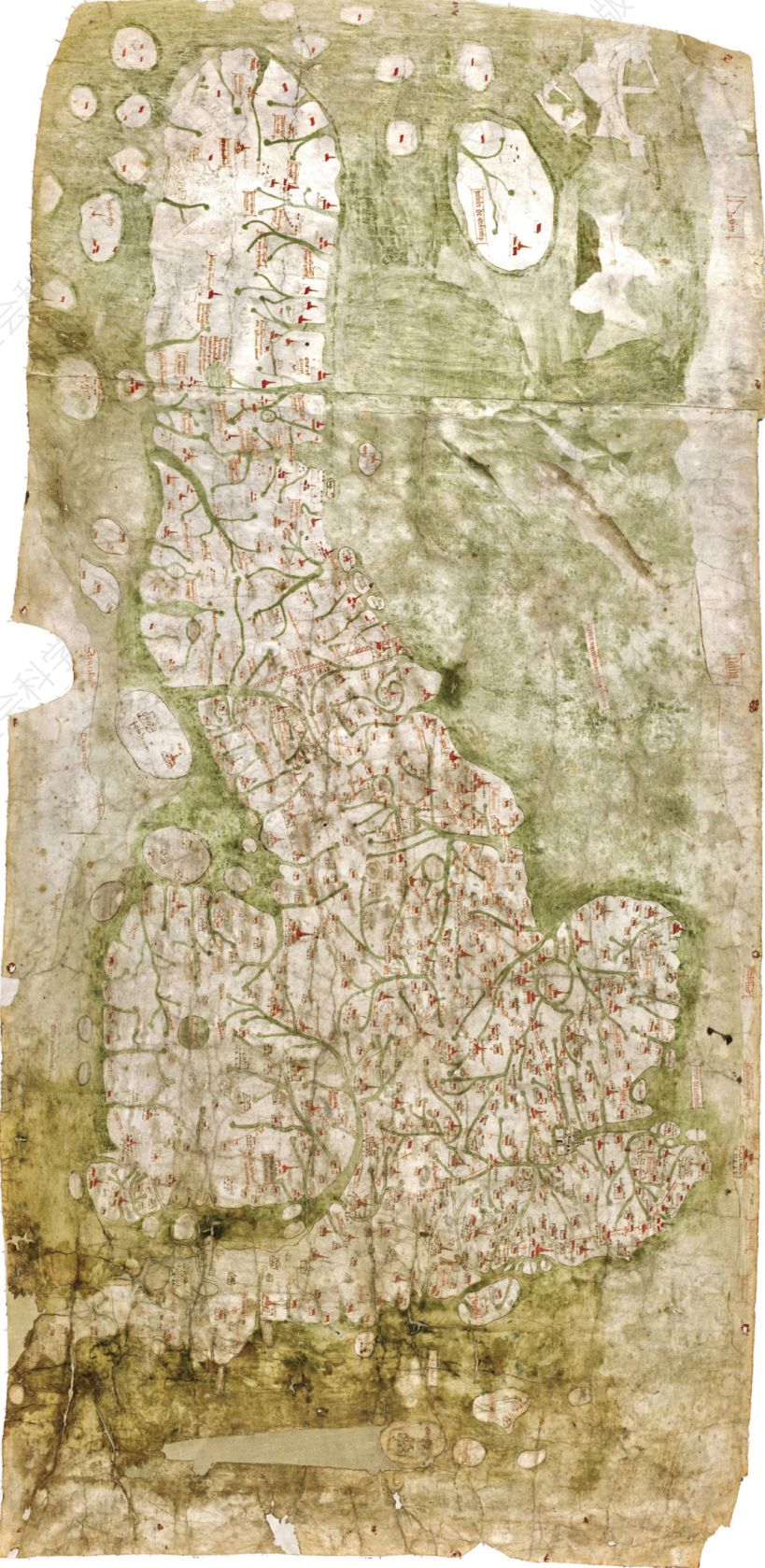 Gough的不列颠地图，约1360年。到14世纪，英格兰普通民众已经认识到自己的国家是一个整体，会为了捍卫祖国的利益而战斗。