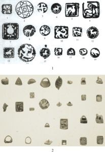 图6 大谷探险队所获新疆出土肖形印及其他印章