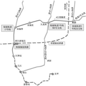 图3 重庆市郊铁路江跳线
