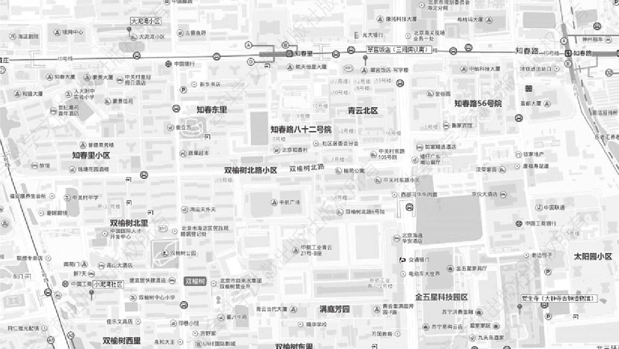 图2 觉生寺祭坛所在区域推测示意图（截取自2020年2月10日百度地图）