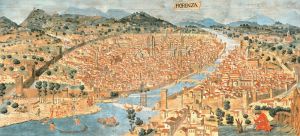 /意大利画派：15世纪90年代的佛罗伦萨全景，收藏于佛罗伦萨老样子博物馆（Museo di Firenze com’era）//（© Bridgeman Art Library/TPG images）