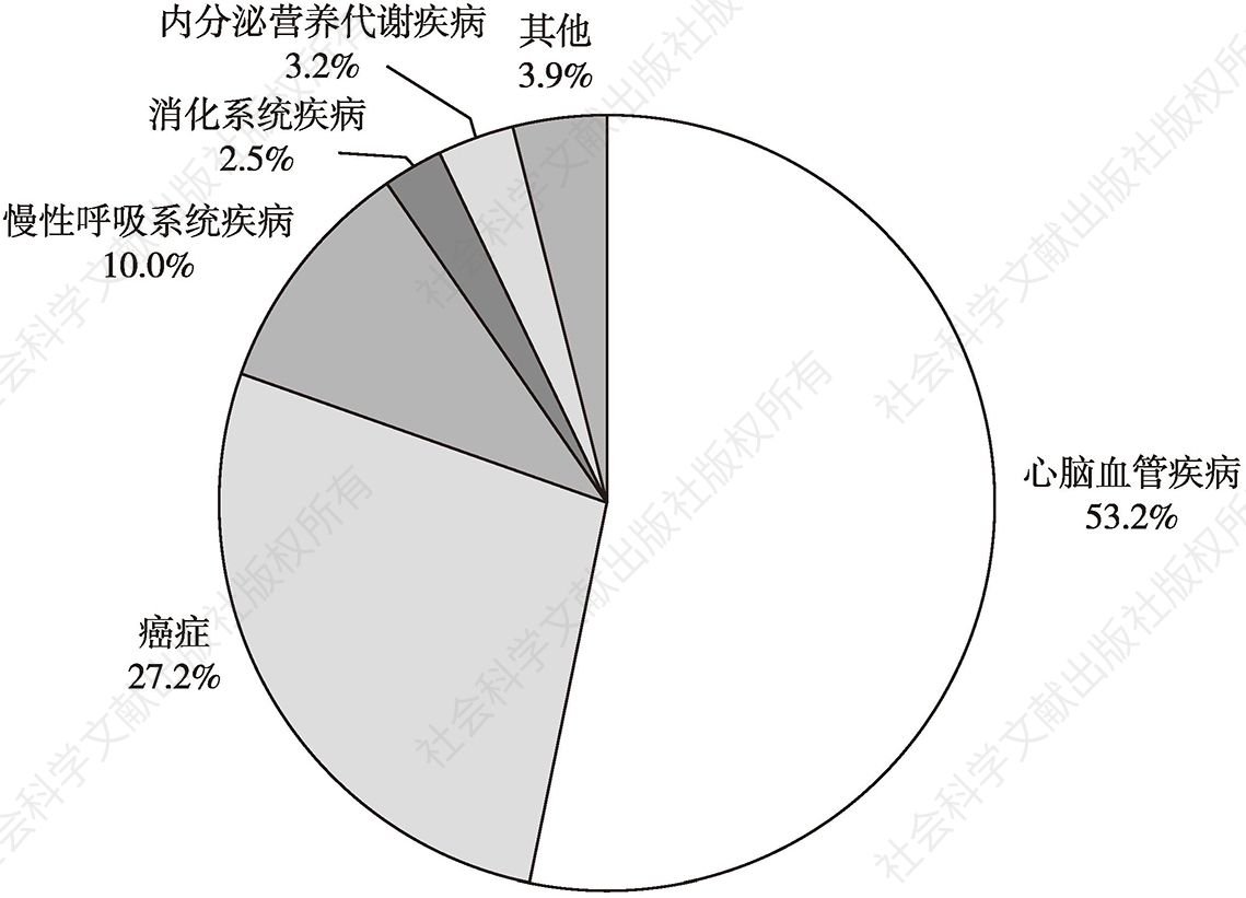 图1 中国居民慢病死亡主要死因构成