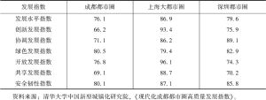 表3 成都都市圈和上海大都市圈、深圳都市圈发展指数
