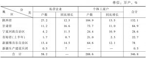 表2 2013年西北地区民营经济主体数量情况