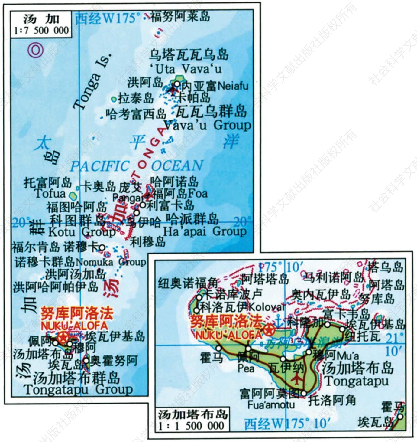 汤加行政区划图