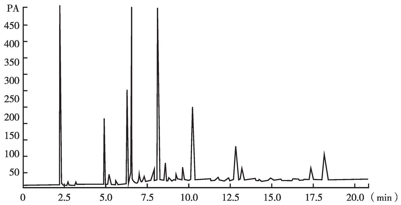 图2 含有α-亚麻酸甲酯的试样溶液色谱图