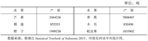 表6 2014年印度尼西亚主要水果种植产量基本情况