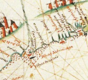 图4 《从暹罗湾到日本的远东海图》，局部（约1560）