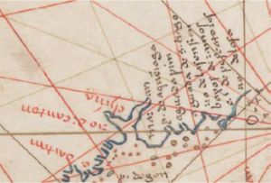图10 阿格尼斯《太平洋沿岸图》，局部（约1550）