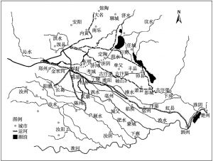 图2 1234年黄河河道流向示意图（自绘）