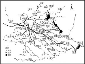 图3 1286年黄河河道流向示意图（自绘）