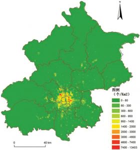 图4-2 北京所有企业核密度分析