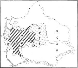 图0-2 1935年警区、权宜市区、拟定市区