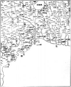 图9 18世纪初中国地图上的亚洲东南岸