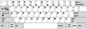 图1-2 DSK排列顺序的输入键盘（较少使用）