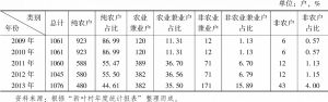 表4-11 新叶村农户结构构成情况（2009～2013年）